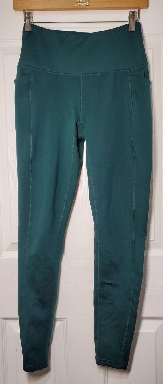 Spyder Active Womens S Teal Green Leggings High Waisted Side Pocket Athleisure